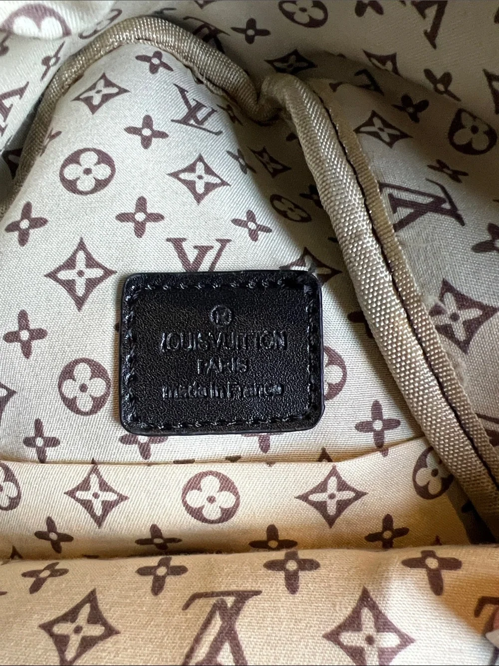 Louis Vuitton Black Checkered Mini Backpack with Gold Hardware